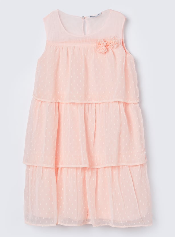 FAME FOREVER Girls Textured Tiered Dress