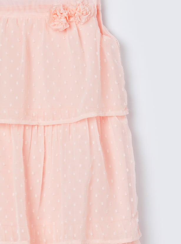 FAME FOREVER Girls Textured Tiered Dress