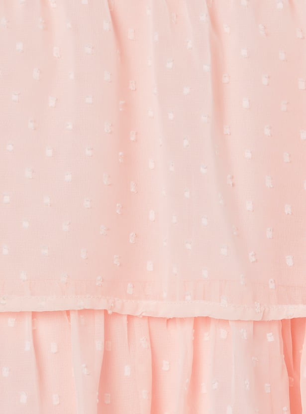 FAME FOREVER Girls Textured Tiered Dress