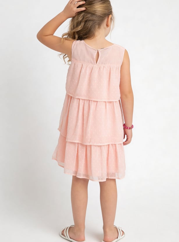 FAME FOREVER Girls Textured Tiered Dress