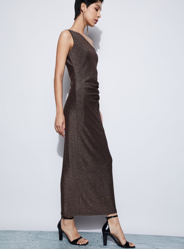 CODE Shimmer Ruched Maxi Dress