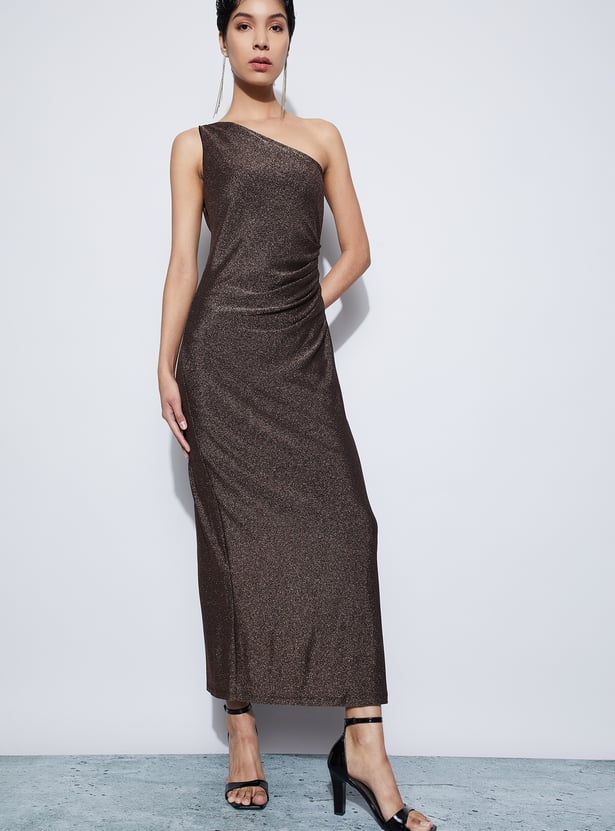 CODE Shimmer Ruched Maxi Dress