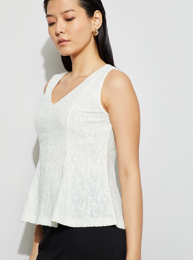 CODE Floral Woven Top