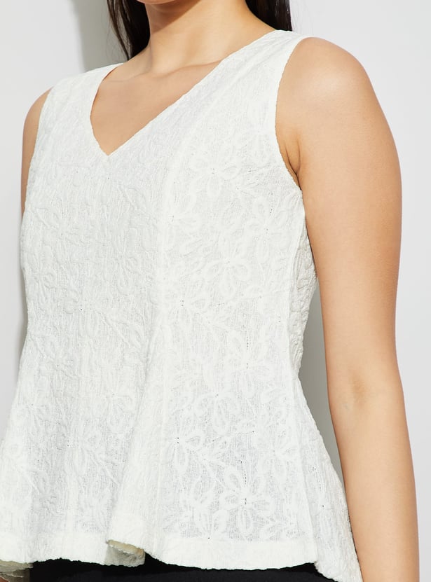 CODE Floral Woven Top