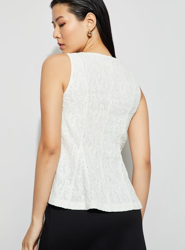 CODE Floral Woven Top
