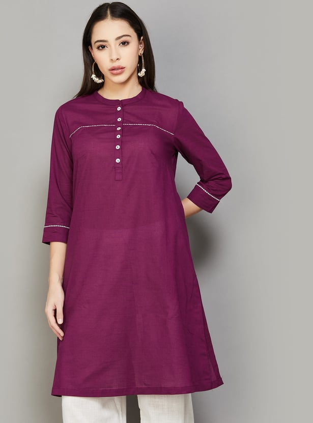BIBA Solid Straight Kurta