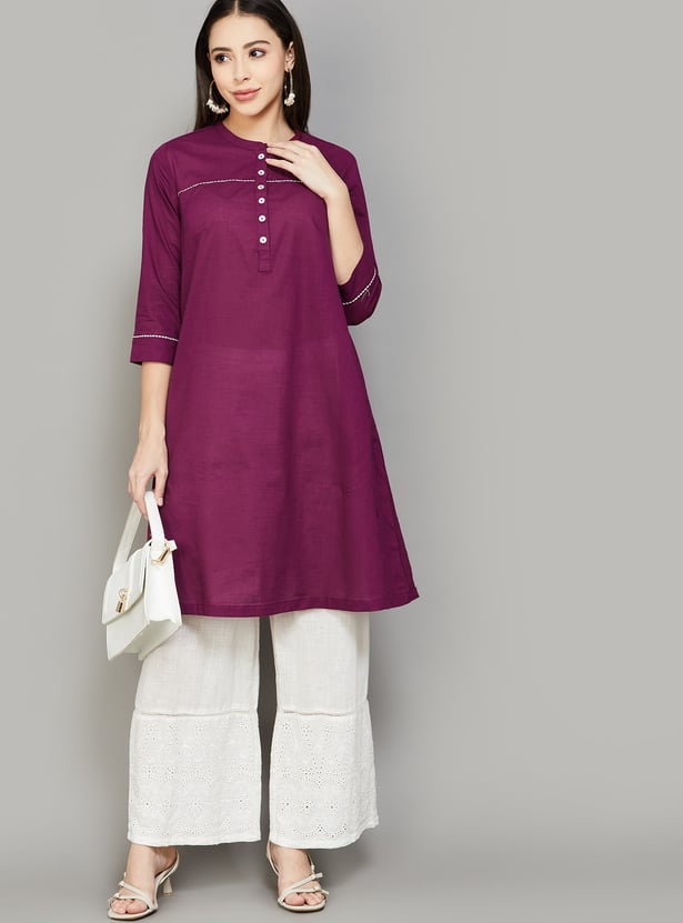 BIBA Solid Straight Kurta