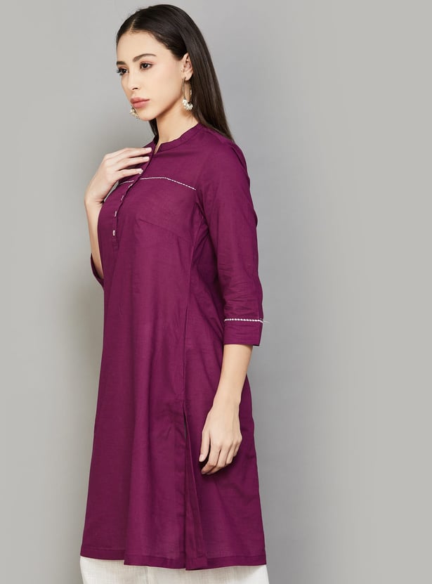 BIBA Solid Straight Kurta