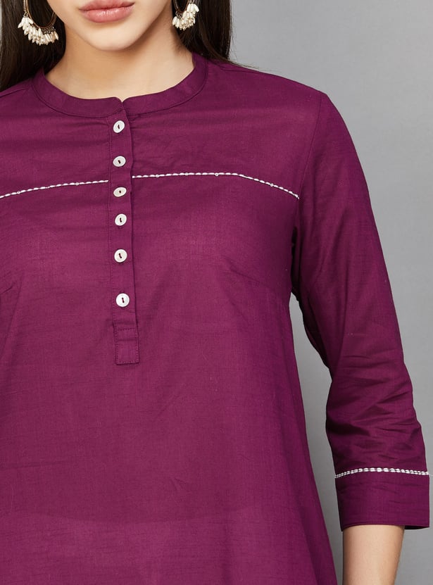 BIBA Solid Straight Kurta