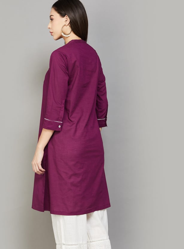 BIBA Solid Straight Kurta