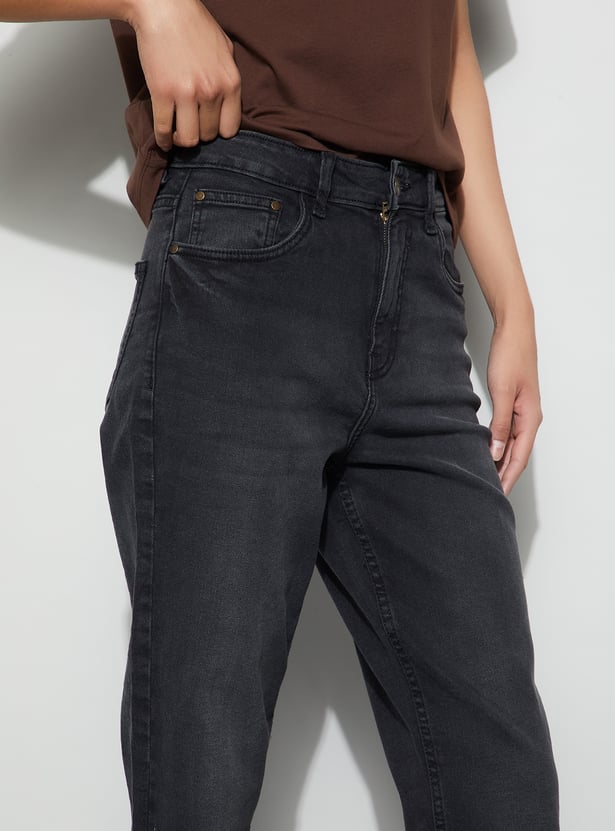 FAME FOREVER Washed Straight Fit Jeans