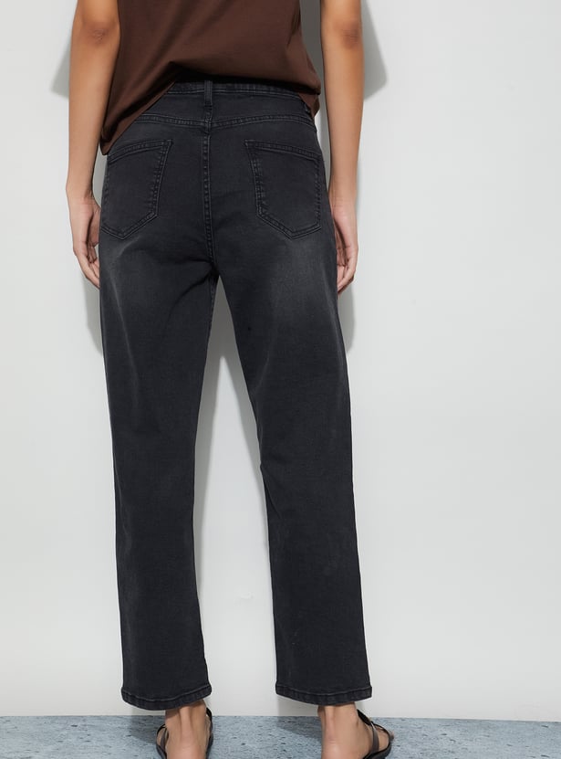 FAME FOREVER Washed Straight Fit Jeans