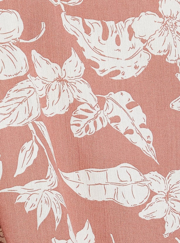 FAME FOREVER Floral Print V-Neck Top