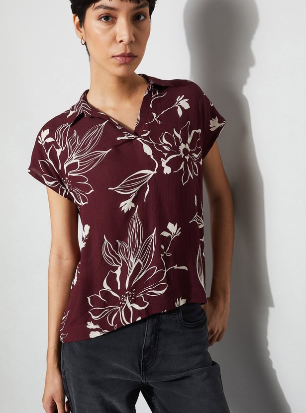 FAME FOREVER Floral Print Top