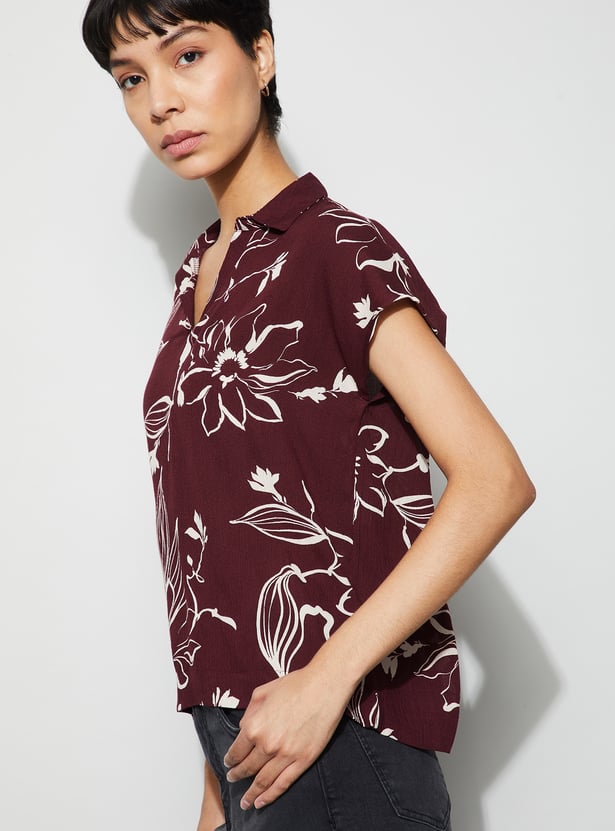 FAME FOREVER Floral Print Top