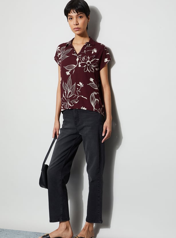 FAME FOREVER Floral Print Top