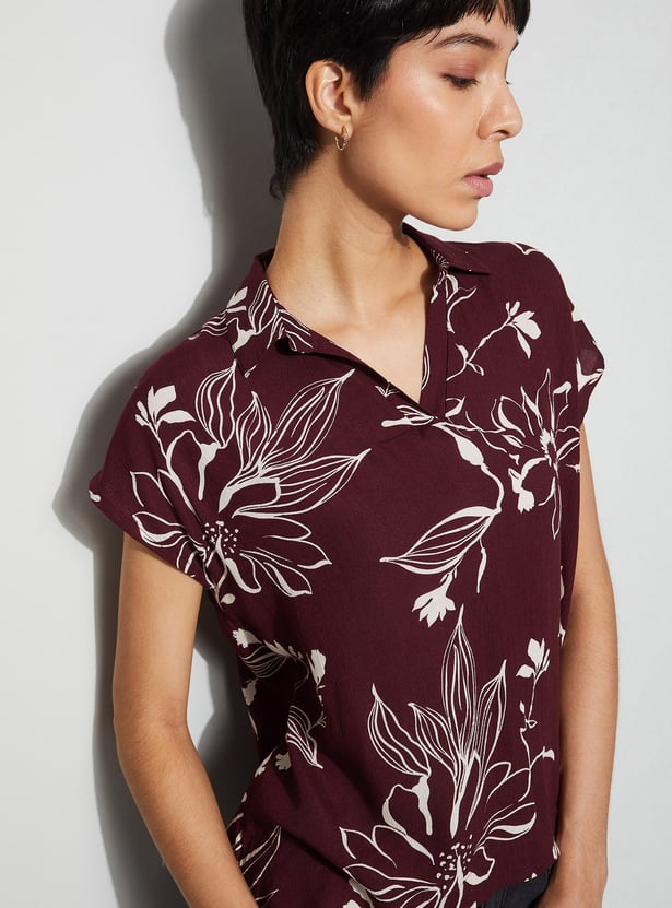 FAME FOREVER Floral Print Top