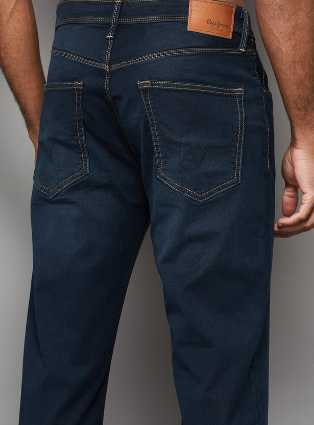 PEPE JEANS Washed Mid-Rise Jeans