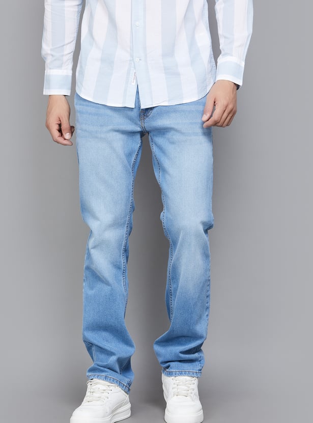 PEPE JEANS Washed Mid-Rise Jeans