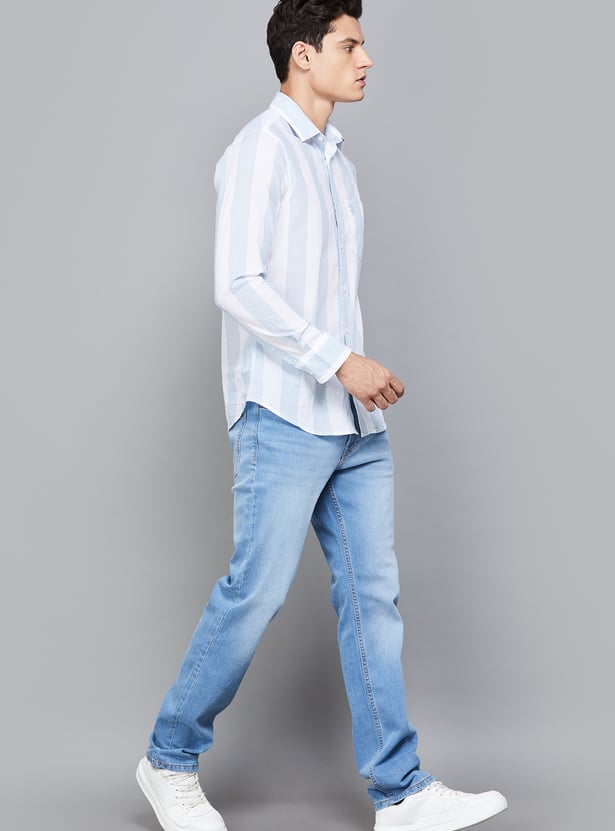 PEPE JEANS Washed Mid-Rise Jeans