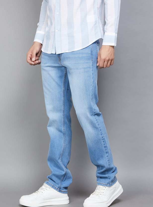 PEPE JEANS Washed Mid-Rise Jeans