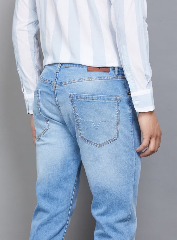 PEPE JEANS Washed Mid-Rise Jeans