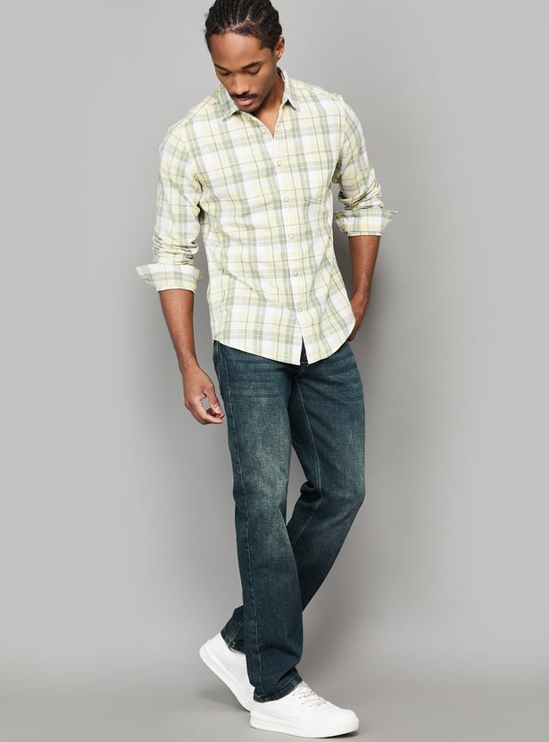 PEPE JEANS Washed Mid-Rise Regular Straight Jeans