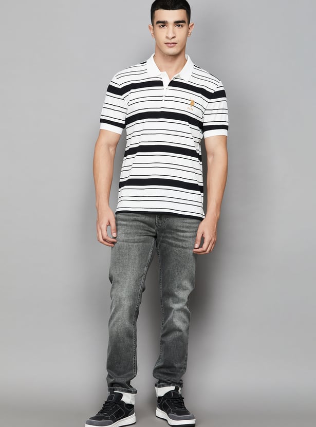 PEPE JEANS Solid Mid-Rise Slim Straight Jeans