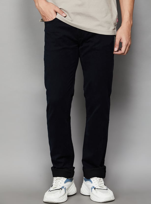 PEPE JEANS Solid Mid-Rise Slim Straight Jeans