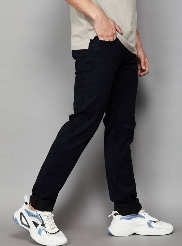 PEPE JEANS Solid Mid-Rise Slim Straight Jeans