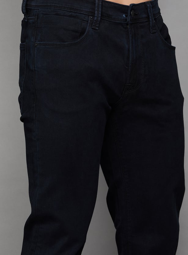 PEPE JEANS Solid Mid-Rise Slim Straight Jeans