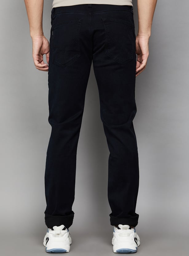 PEPE JEANS Solid Mid-Rise Slim Straight Jeans