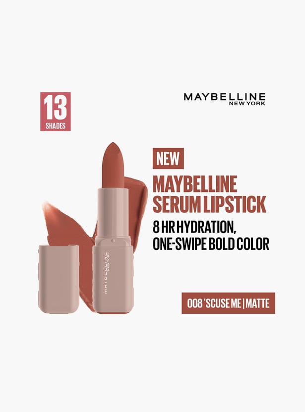 Maybelline Serum Matte Lipstick 8Hr Hydration - 008 'Scuse Me 4.2g
