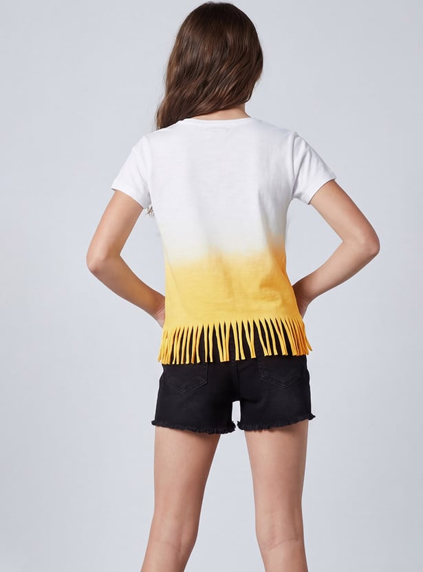 FAME FOREVER Girls Typographic Print T-shirt