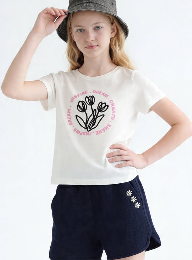 FAME FOREVER Girls Graphic Print T-shirt