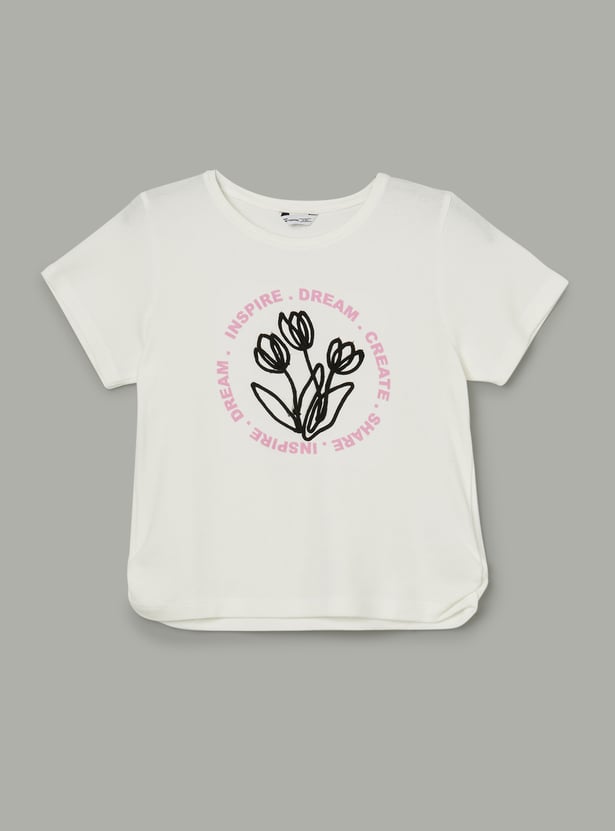 FAME FOREVER Girls Graphic Print T-shirt
