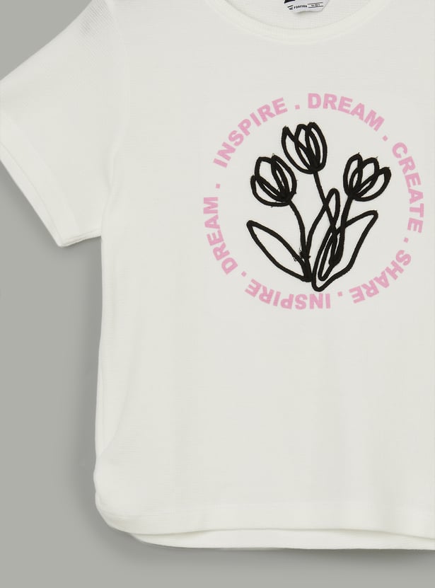 FAME FOREVER Girls Graphic Print T-shirt