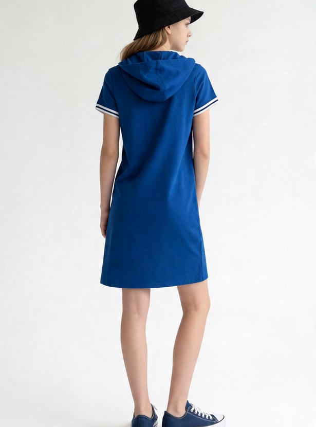 FAME FOREVER Girls Graphic Print Hooded Dress
