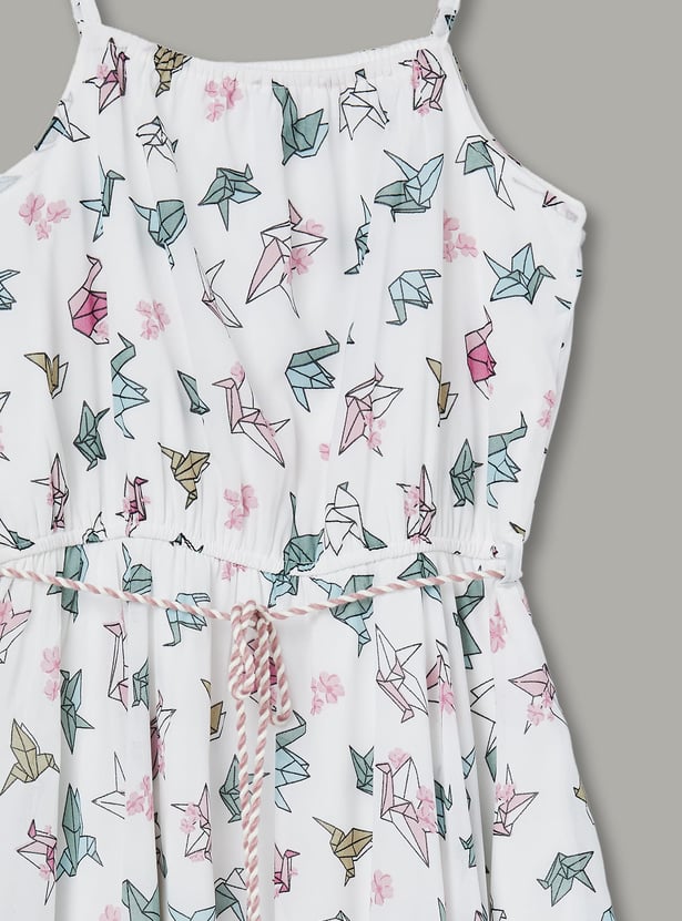 FAME FOREVER Girls Printed Fit & Flare Dress