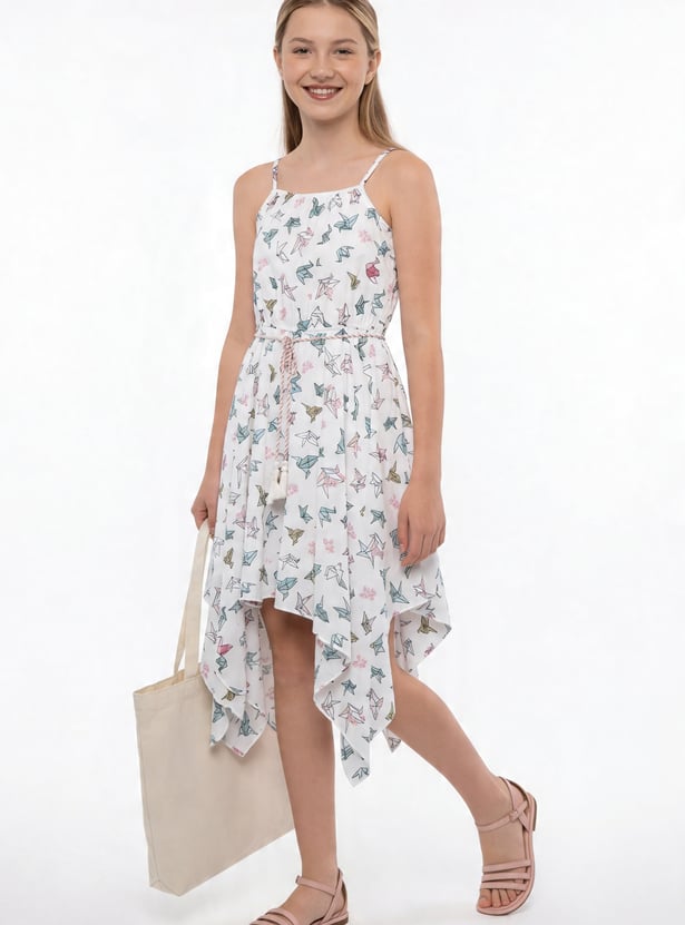 FAME FOREVER Girls Printed Fit & Flare Dress