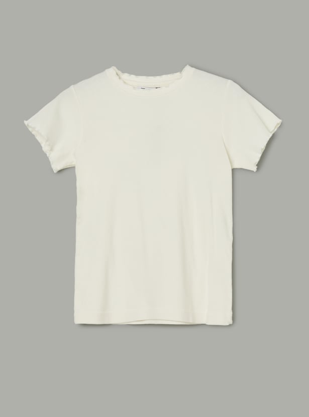 FAME FOREVER Girls Woven Dress with T-shirt Set
