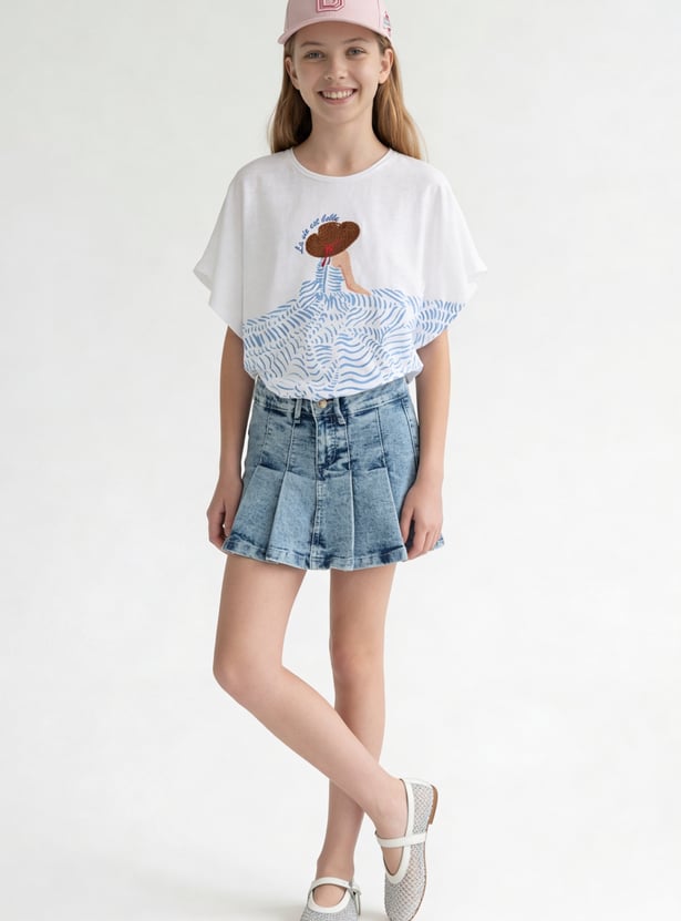 FAME FOREVER Girls Denim Skirts