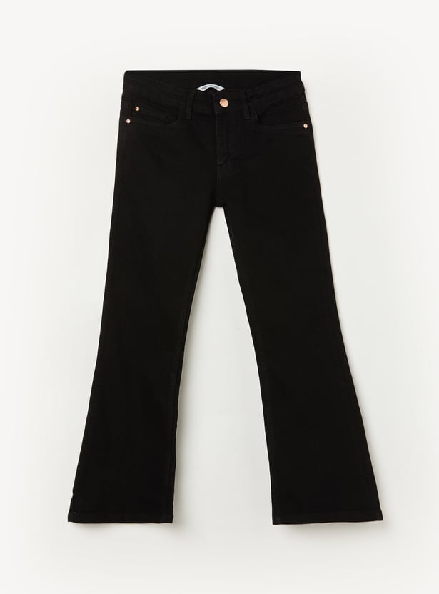FAME FOREVER Girls Solid Mid-Rise Jeans