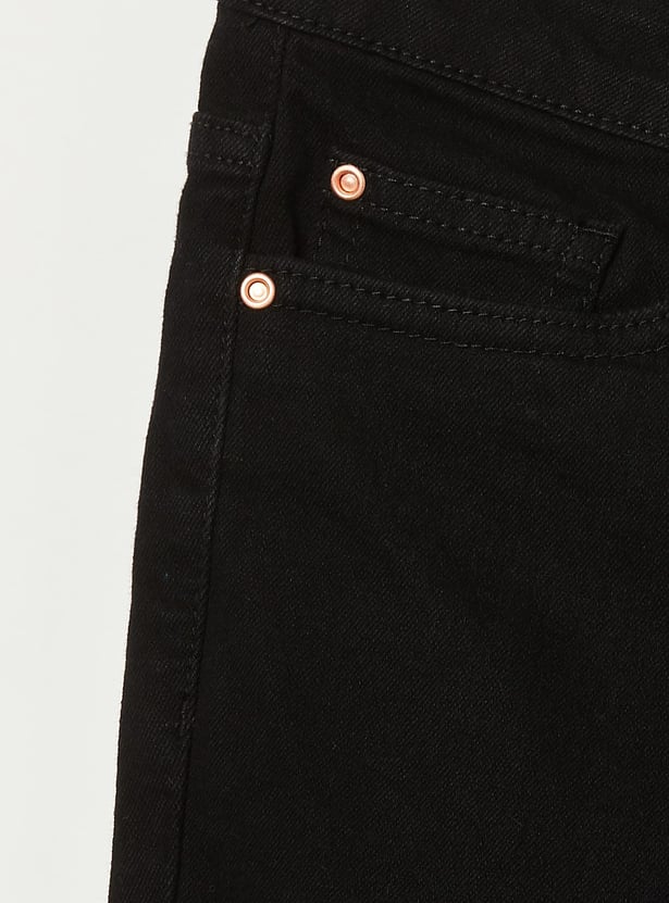 FAME FOREVER Girls Solid Mid-Rise Jeans
