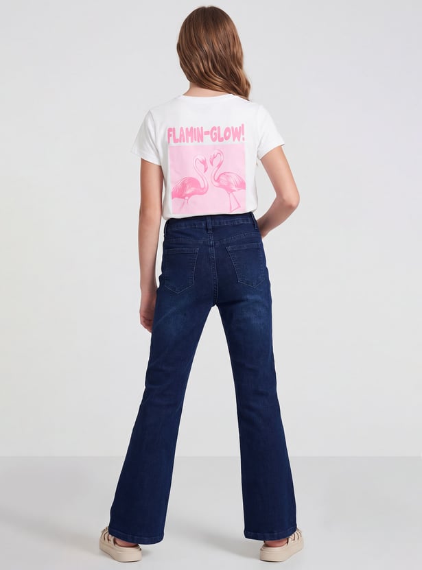 FAME FOREVER Girls Embellished Mid-Rise Jeans