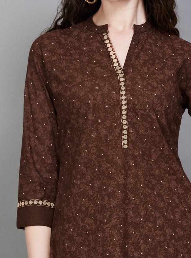 SPAN Ethnic Motif Straight Kurti