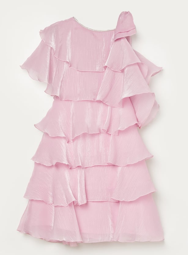 PEPPERMINT Girls Textured Tiered Dress