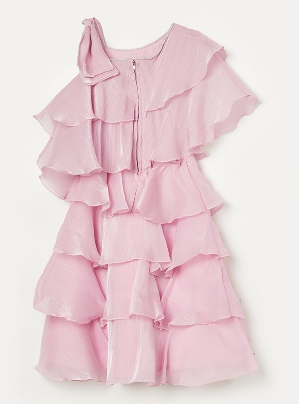 PEPPERMINT Girls Textured Tiered Dress