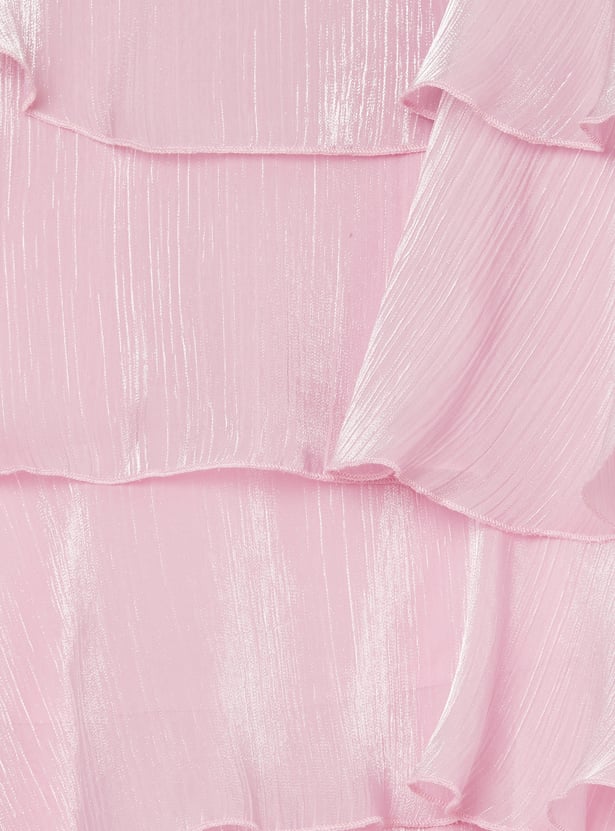 PEPPERMINT Girls Textured Tiered Dress