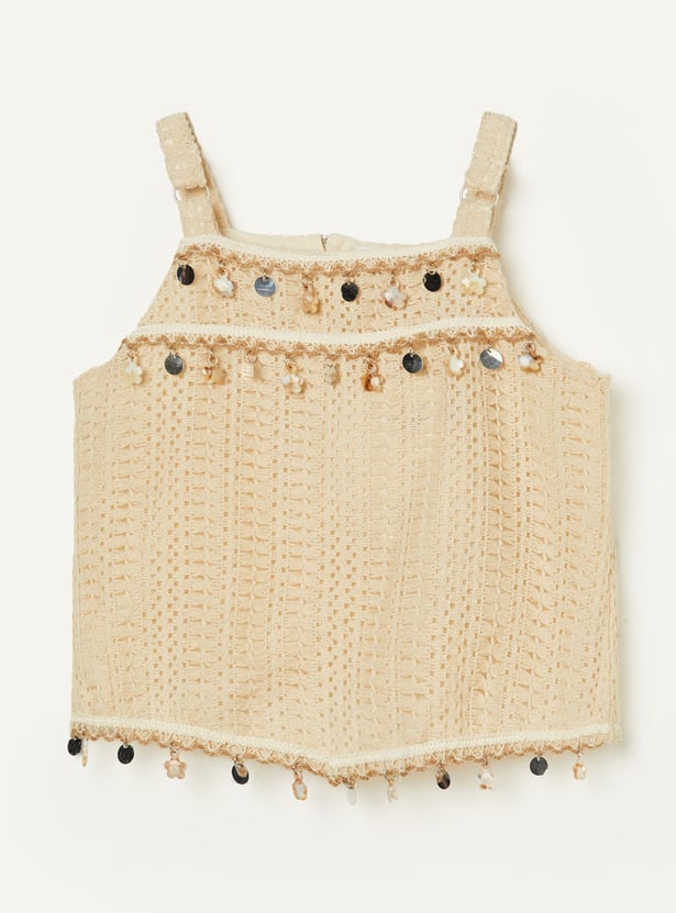 PEPPERMINT Girls Embroidered Top with Skirt Set